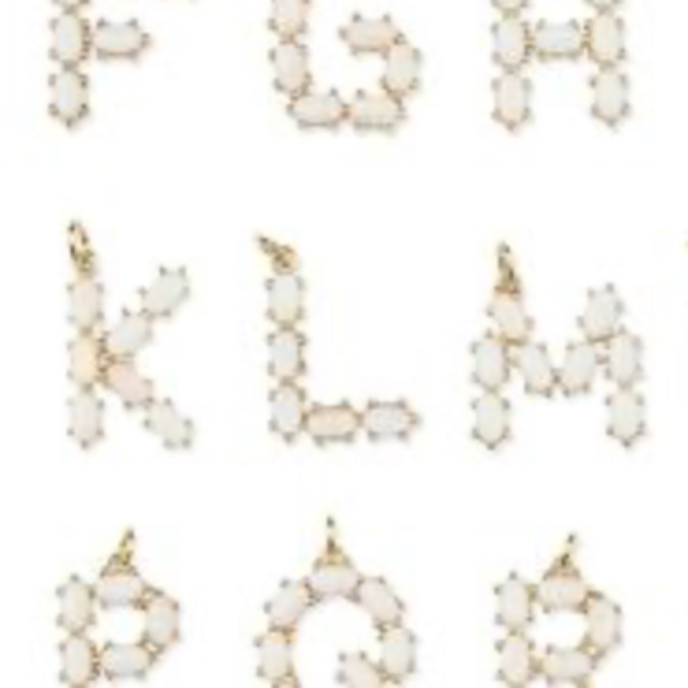 NWOT Stella & Dot Moment Opal Stone Letter - gold L - pendant